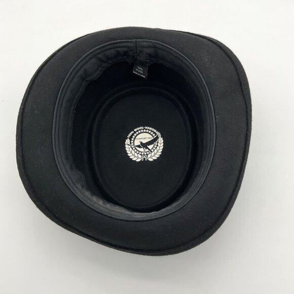 100% Wool Comfort Felt Handmade Derby Bowler Fedora Black Hat L/XL - Picture 4 of 9